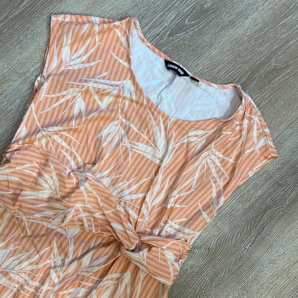 Lands End |  Coral Tropical Print Dress - Picture 3 of 6